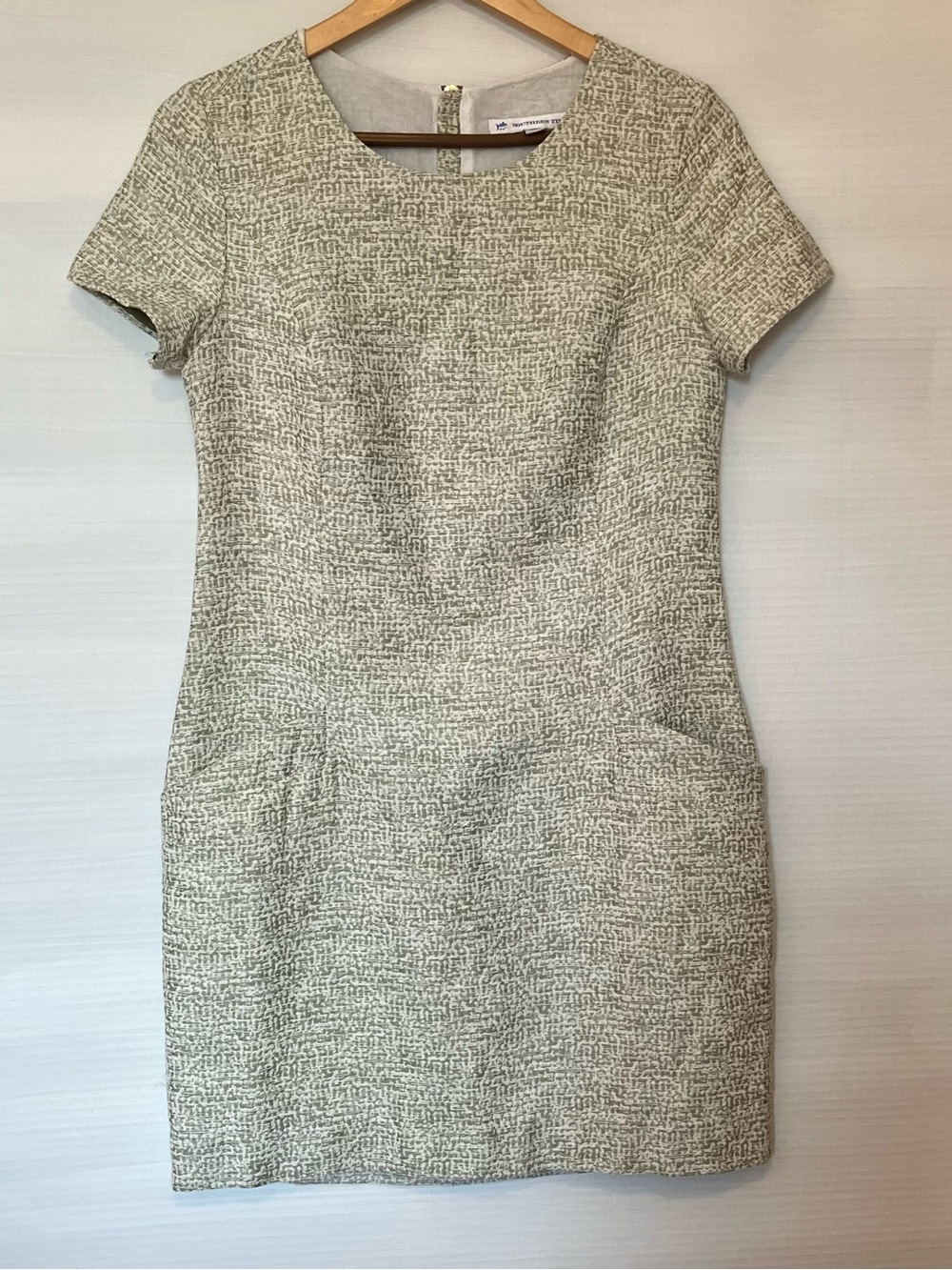Southern Tide Seagrass Green Paislee Tweed Mini Dress